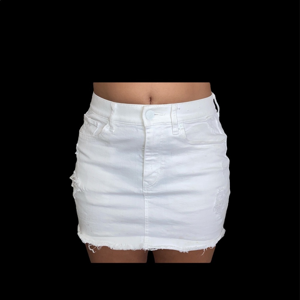 White Jean Skirt